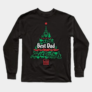 Best Dad Holiday Present - Funny Christmas Gift Long Sleeve T-Shirt